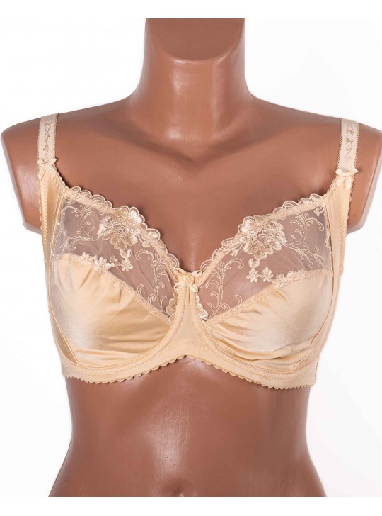 Бюстгальтер без поролона  з вишивкою Lanny mode 11775 бежевий 11775-6