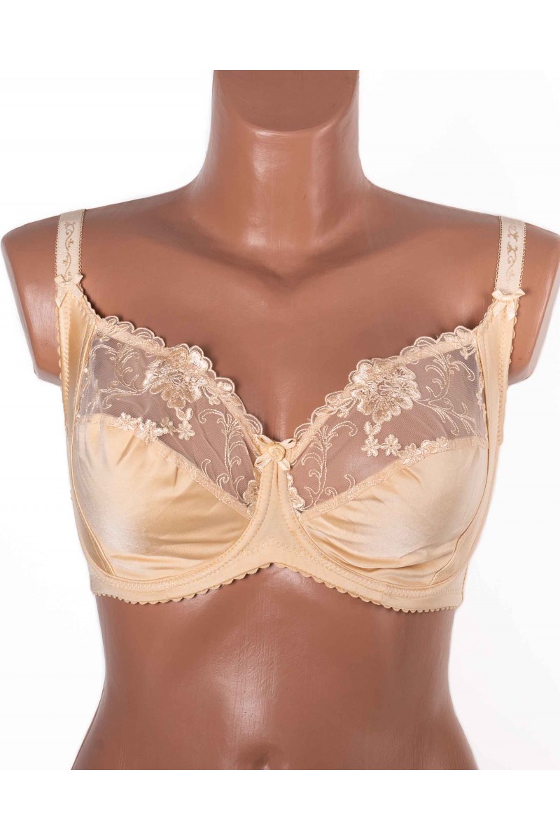 Бюстгальтер без поролона  з вишивкою Lanny mode 11775 бежевий 11775-6