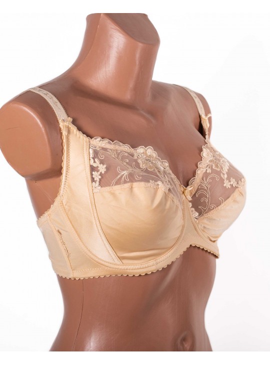 Бюстгальтер без поролона  з вишивкою Lanny mode 11775 бежевий 11775-6
