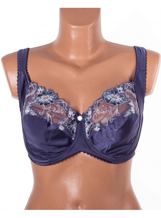 Бюстгальтер без поролона  з вишивкою Lanny mode 11775 синій 11775-5