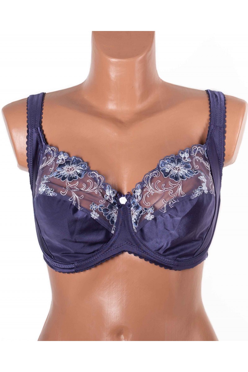 Бюстгальтер без поролона  з вишивкою Lanny mode 11775 синій 11775-5