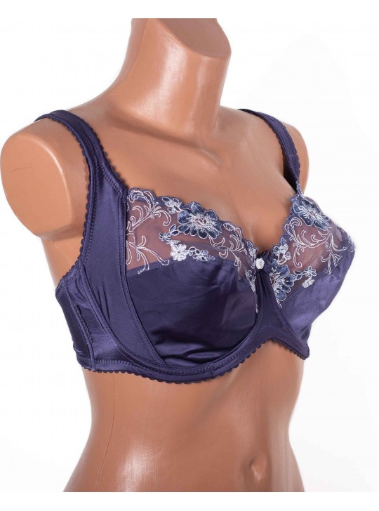 Бюстгальтер без поролона  з вишивкою Lanny mode 11775 синій 11775-5