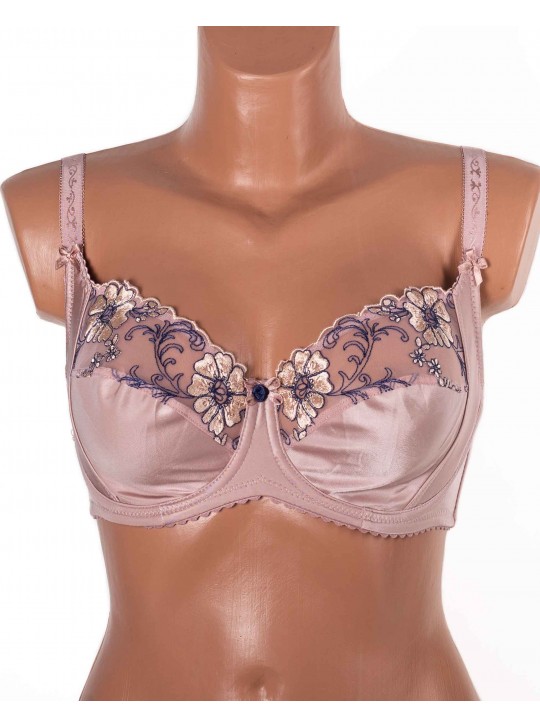 Бюстгальтер без поролона  з вишивкою Lanny mode 11775 пудра 11775-1
