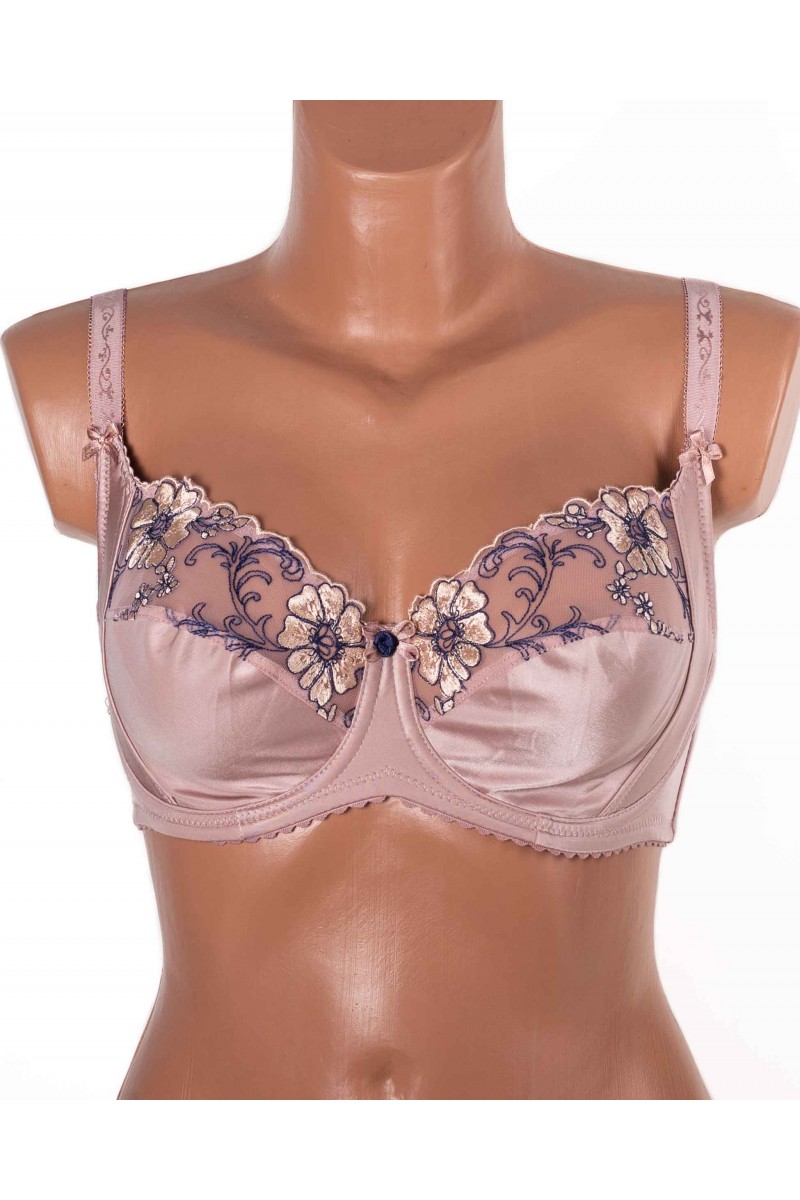 Бюстгальтер без поролона  з вишивкою Lanny mode 11775 пудра 11775-1