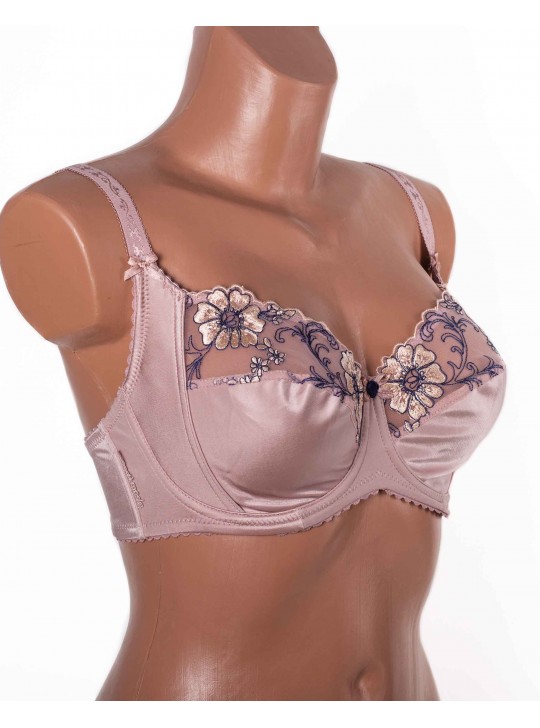 Бюстгальтер без поролона  з вишивкою Lanny mode 11775 пудра 11775-1