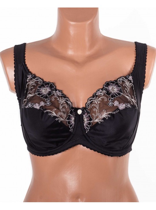 Бюстгальтер без поролона  з вишивкою Lanny mode 11775 чорний 11775-3