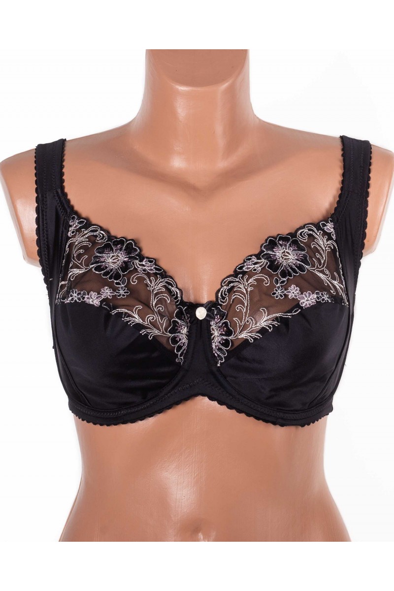 Бюстгальтер без поролона  з вишивкою Lanny mode 11775 чорний 11775-3