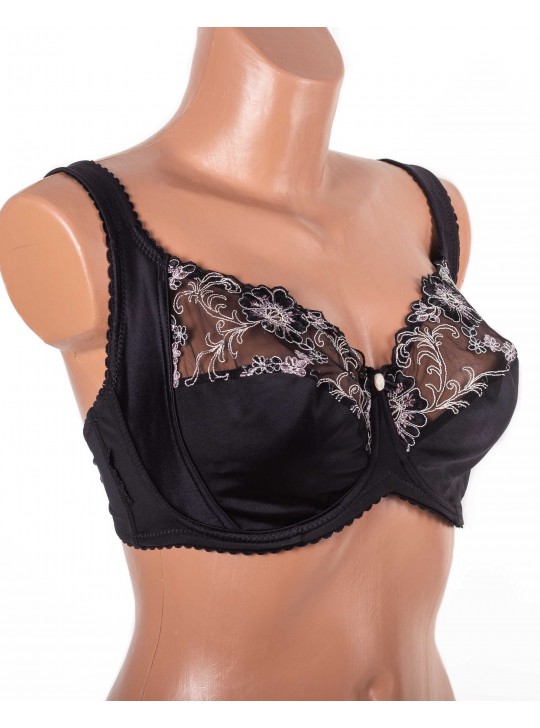 Бюстгальтер без поролона  з вишивкою Lanny mode 11775 чорний 11775-3