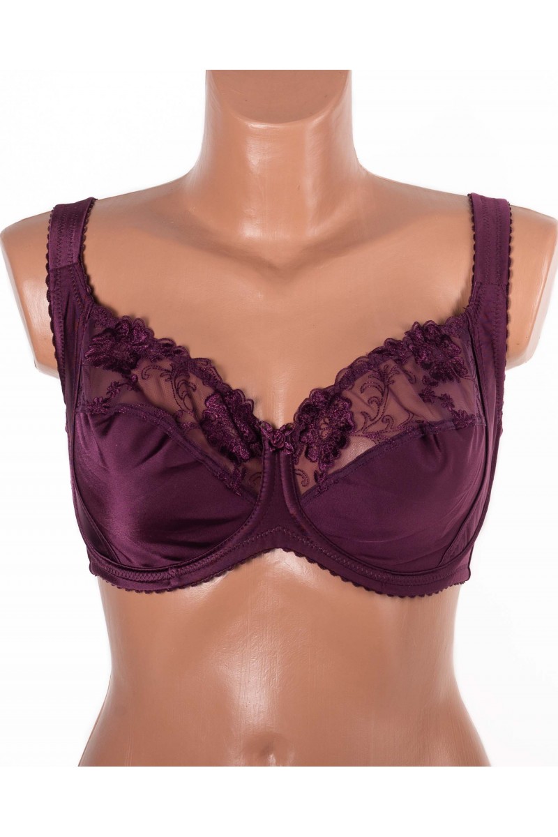 Бюстгальтер без поролона  з вишивкою Lanny mode 11775 марсала 11775-7