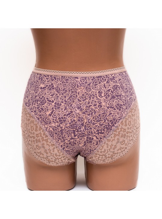 Жіночі бавовняні трусики високої посадки Lanny mode 55848 капучино k3847-4