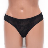 Трусики женские c сеточкой черные k3007-1