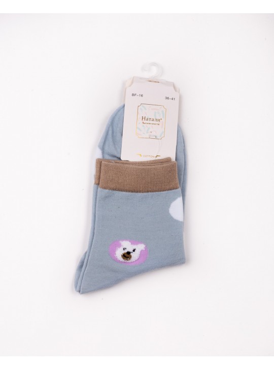 Жіночі бавовняні шкарпетки Наталі 16 голубі 11005-9