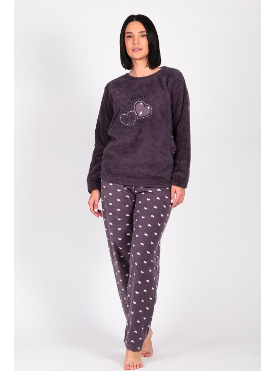 Тепла піжама жіноча Moon 480 мокко 25003-1 Тепла піжама жіноча Moon 480 мокко 25003-1