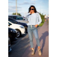 Високі джинси на резинці 510-31 голубі 10026-2