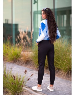 Жіночі трикотажні спортивні штани на флісі 9280-1 чорні 10032-1