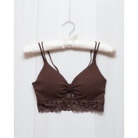 Топ бралетт з мереживом коричневий k5331-5
