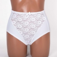 Жіночі трусики високої посадки з мереживом Anfen 5-308 білі k3605-7 Жіночі трусики високої посадки з мереживом Anfen 5-308 білі k3605-7