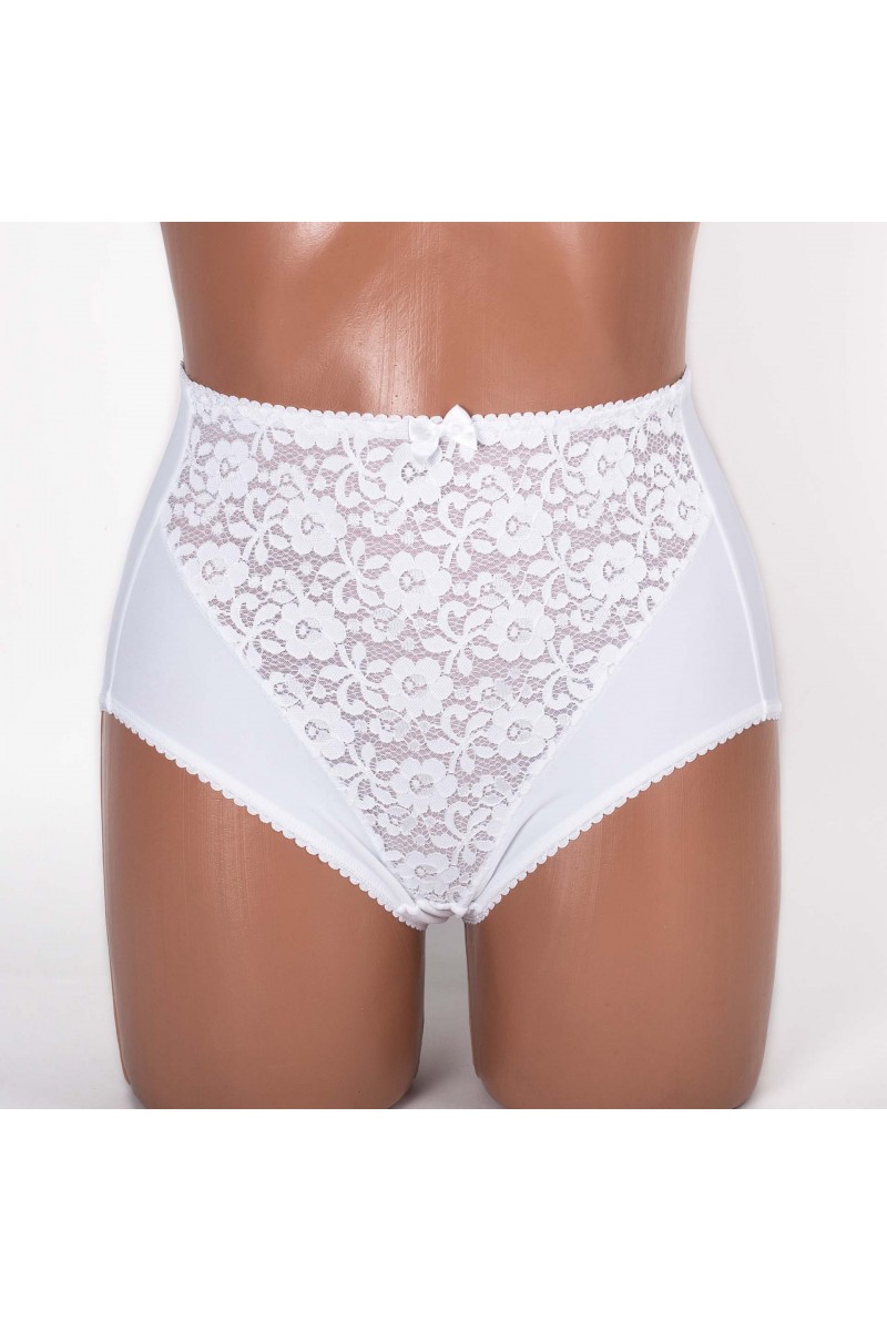 Жіночі трусики високої посадки з мереживом Anfen 5-308 білі k3605-7 Жіночі трусики високої посадки з мереживом Anfen 5-308 білі k3605-7