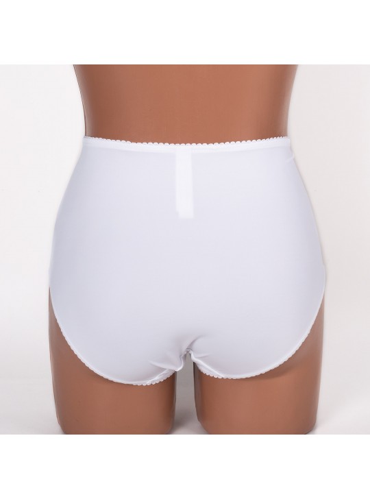 Жіночі трусики високої посадки з мереживом Anfen 5-308 білі k3605-7