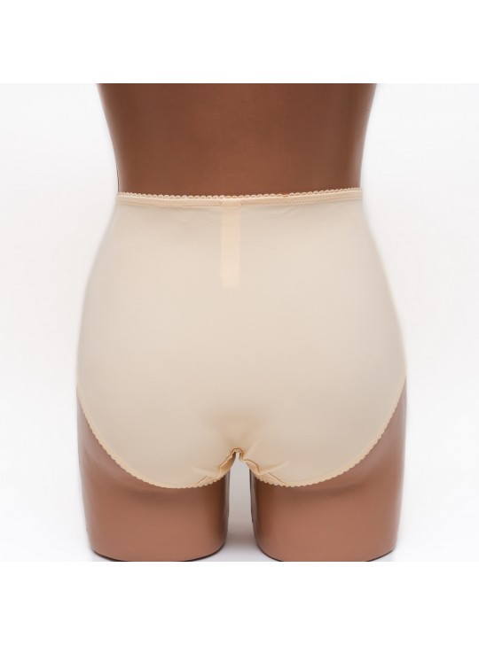 Жіночі трусики високої посадки з мереживом Anfen 5-308 бежеві k3605-1