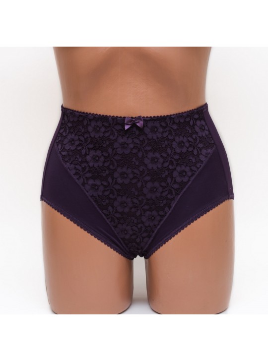 Жіночі трусики високої посадки з мереживом Anfen 5-308 фіолетові k3605-6