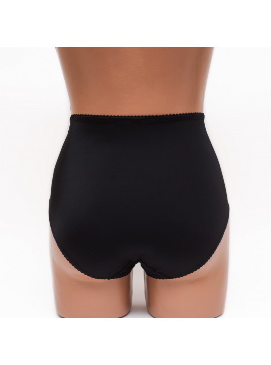 Жіночі трусики високої посадки з мереживом Anfen 5-308 чорні k3605-4