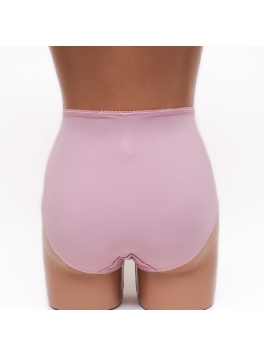 Жіночі трусики високої посадки з мереживом Anfen 5-308 пудра k3605-3