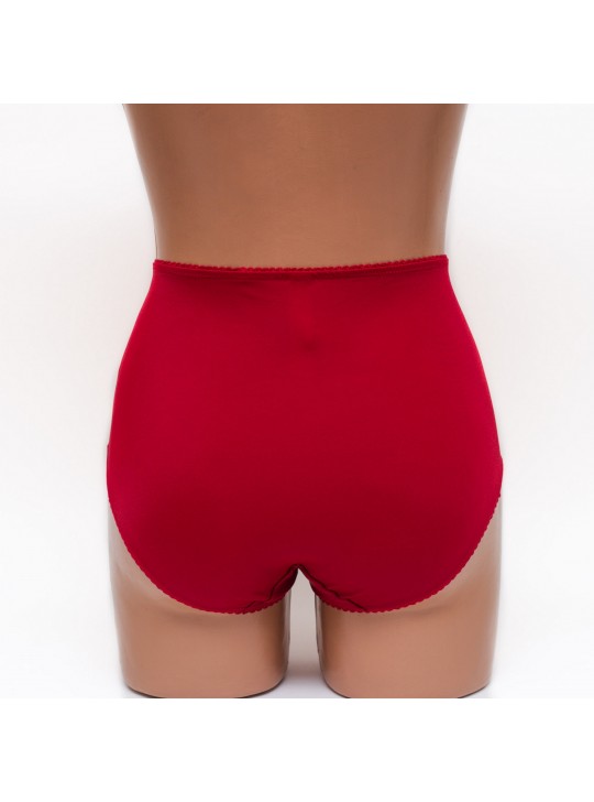 Жіночі трусики високої посадки з мереживом Anfen 5-308 бордові k3605-5