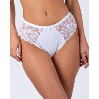 Жіночі трусики-стринги мікрофібра з мереживом Annajolly 9863 білі k3530-7