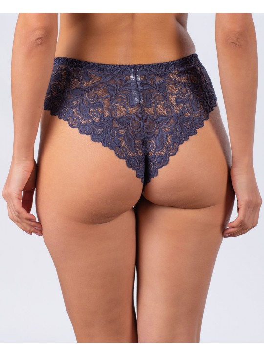 Женские трусики-стринги микрофибра с кружевом Annajolly 9863 синие k3530-9