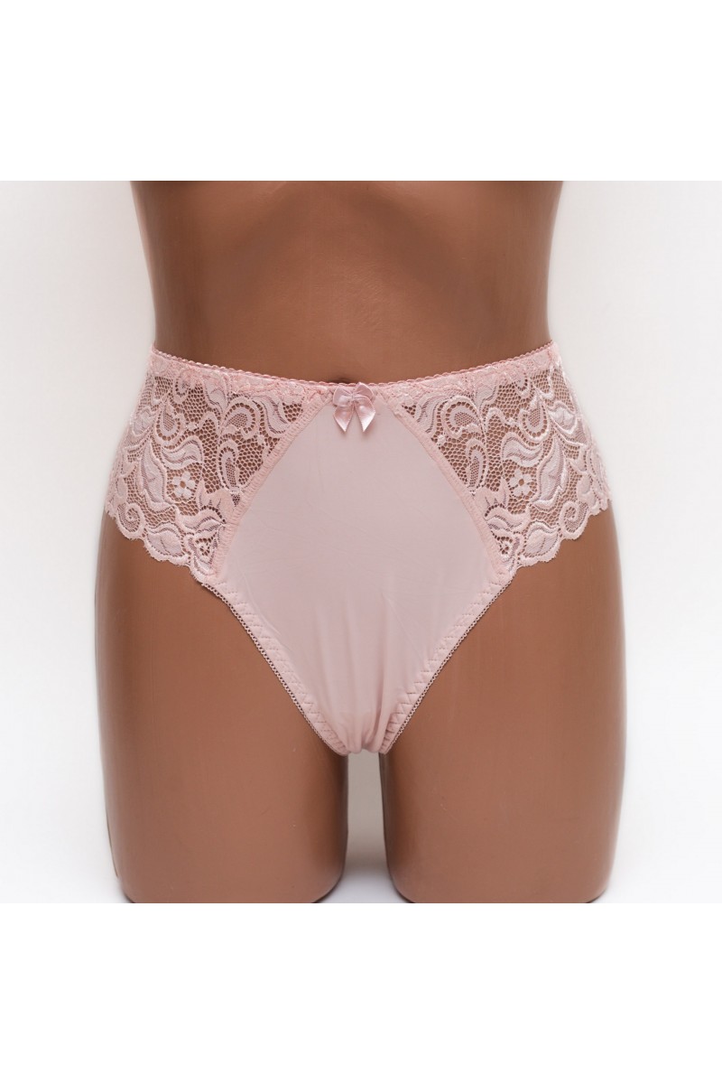 Женские трусики-стринги микрофибра с кружевом Annajolly 9863 пудра k3530-3