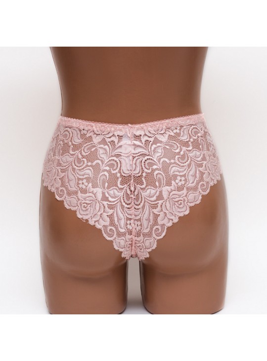 Женские трусики-стринги микрофибра с кружевом Annajolly 9863 пудра k3530-3