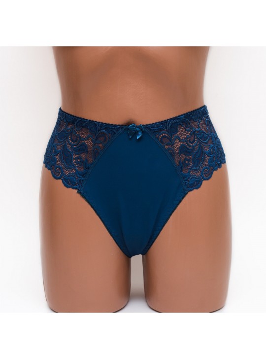 Жіночі трусики-стринги мікрофібра з мереживом Annajolly 9863 бірюзові k3530-4