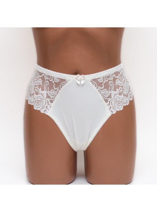 Жіночі трусики-стринги мікрофібра з мереживом Annajolly 9863 молочні k3530-5