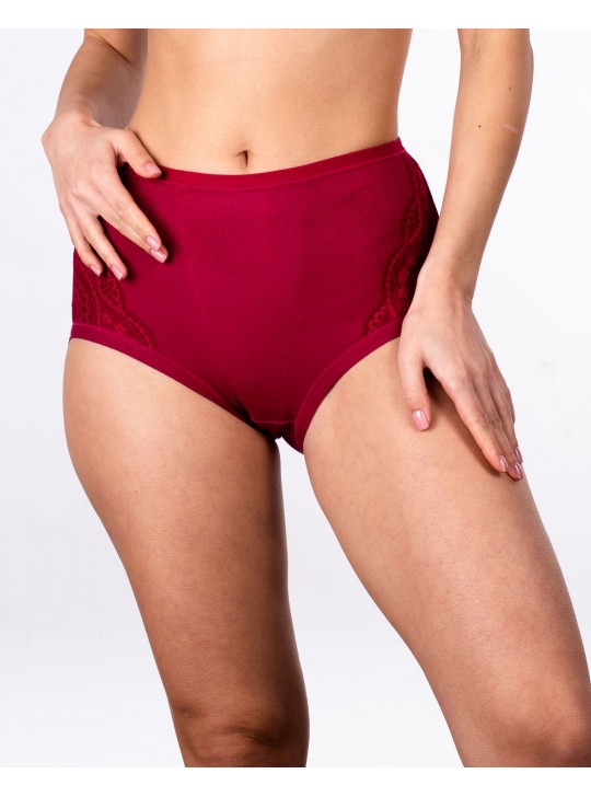 Трусики трикотаж рубчик Anttifu 3001 бордові 4220-6