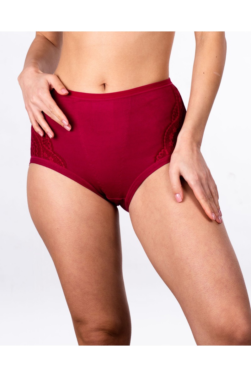 Трусики трикотаж рубчик Anttifu 3001 бордові 4220-6