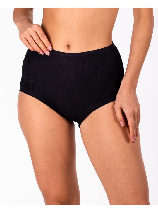 Трусики трикотаж рубчик Anttifu 3001 чорні 4220-5