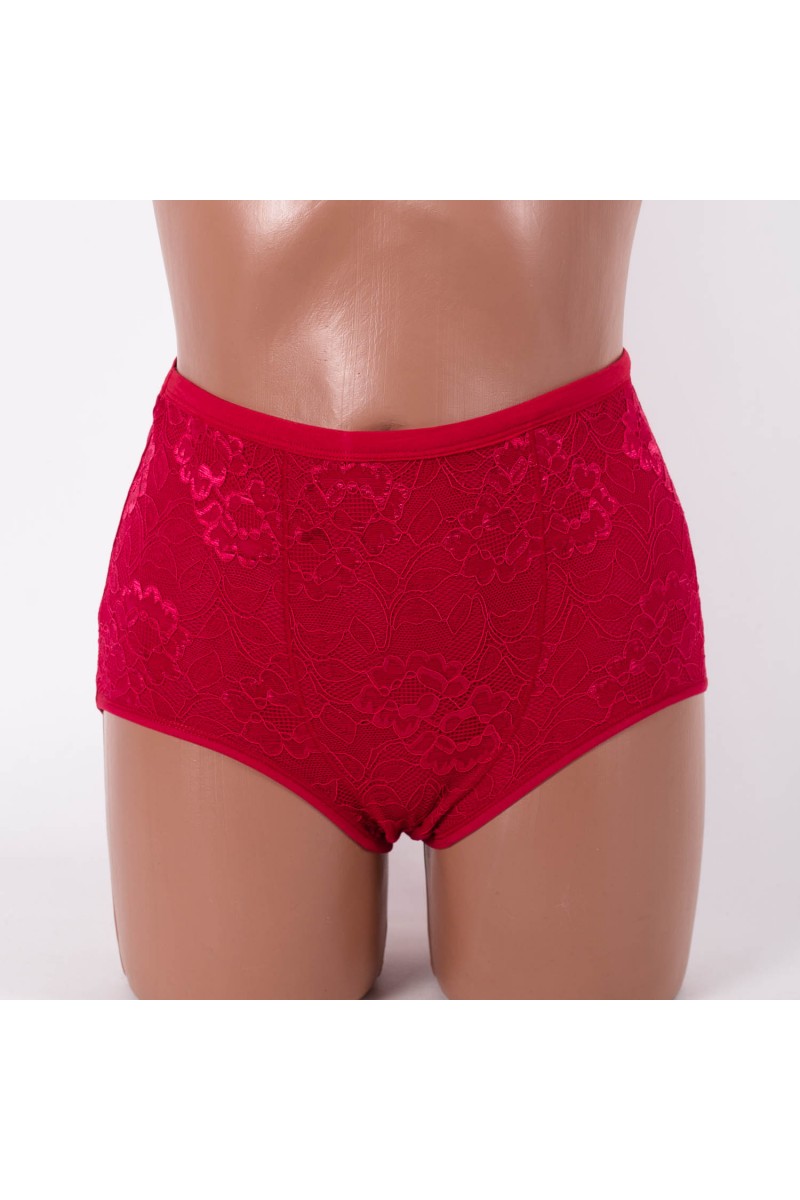 Жіночі бавовняні трусики високої посадки Anttifu 636 бордові k3836-10