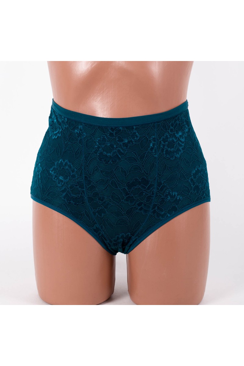 Жіночі бавовняні трусики високої посадки Anttifu 636 смарагдові k3836-11