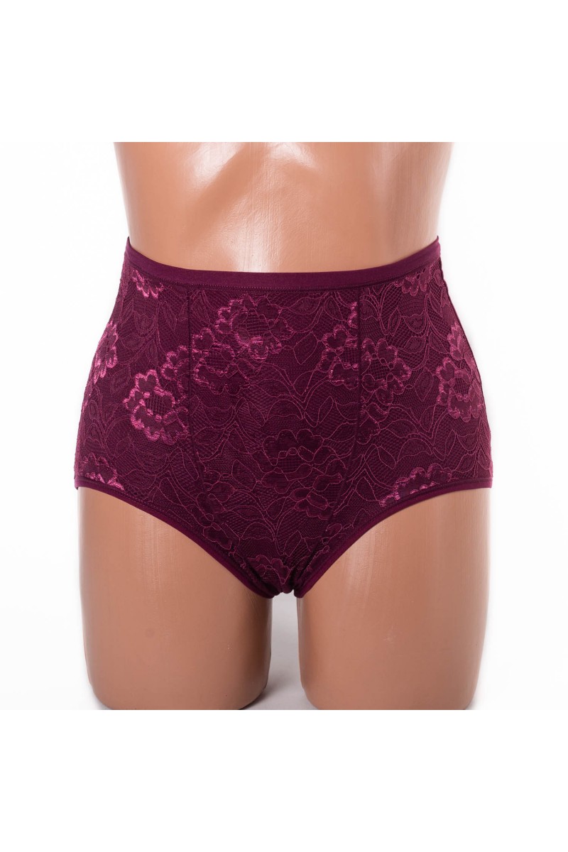 Жіночі бавовняні трусики високої посадки Anttifu 636 марсала k3836-9