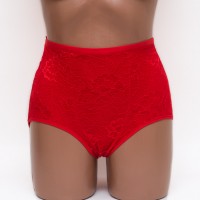Жіночі бавовняні трусики високої посадки Anttifu 636 червоні k3836-1