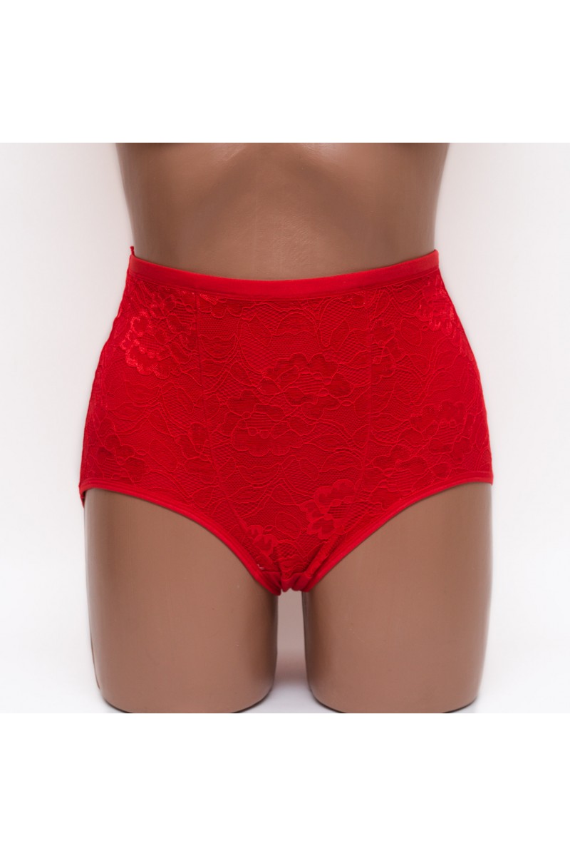 Жіночі бавовняні трусики високої посадки Anttifu 636 червоні k3836-1