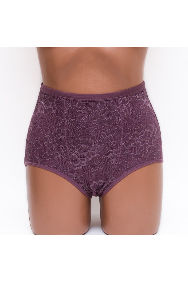 Женские хлопковые трусики высокой посадки Anttifu 636 мокко k3836-4