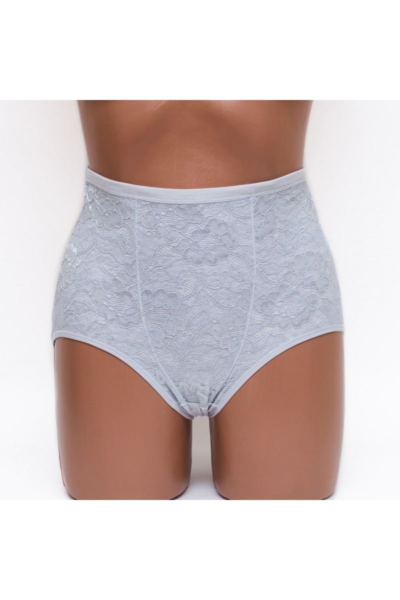 Женские хлопковые трусики высокой посадки Anttifu 636 серые k3836-6