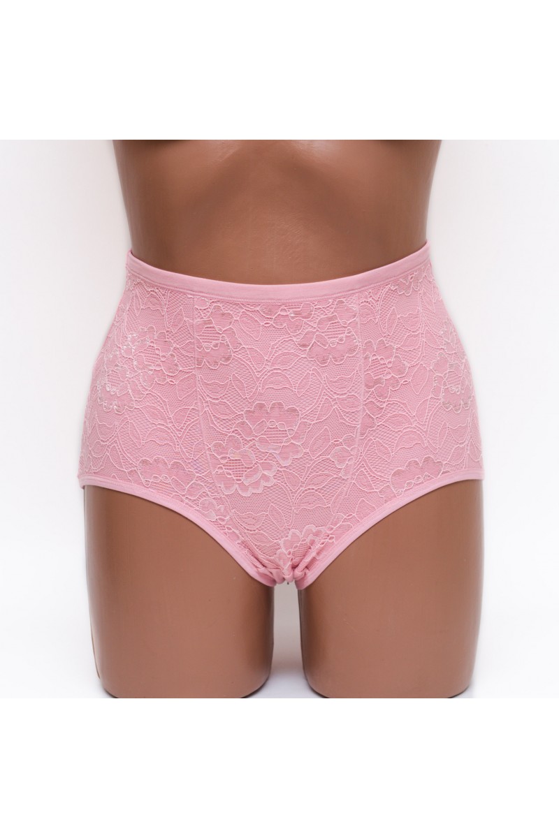 Женские хлопковые трусики высокой посадки Anttifu 636 пудра k3836-7