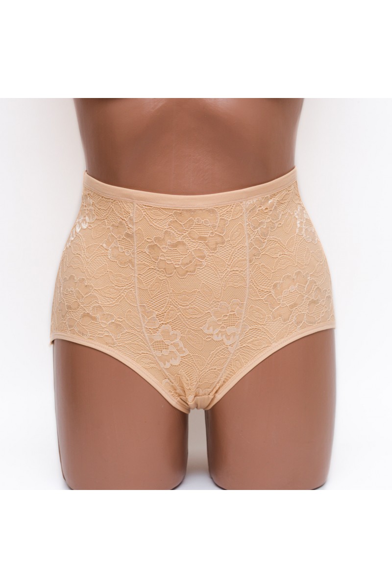 Женские хлопковые трусики высокой посадки Anttifu 636 бежевые k3836-8