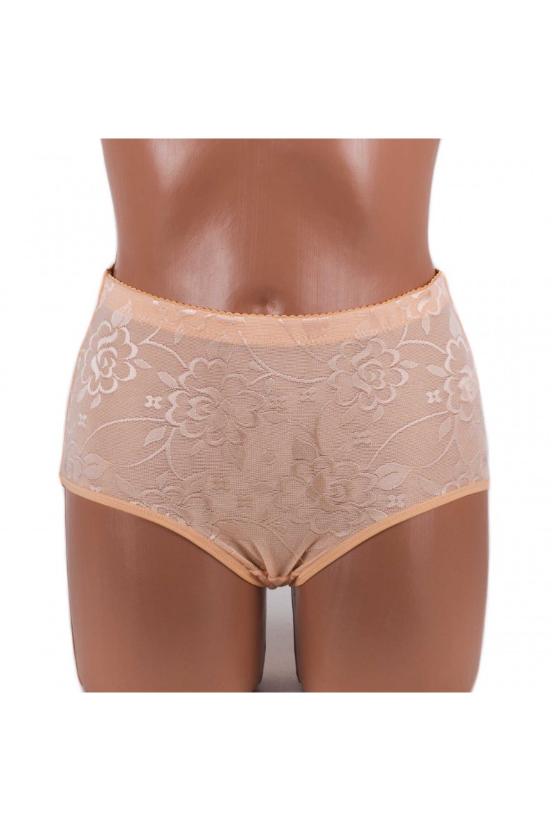 Жіночі бавовняні трусики із мереживом Anttifu 646 бежеві 4174-7