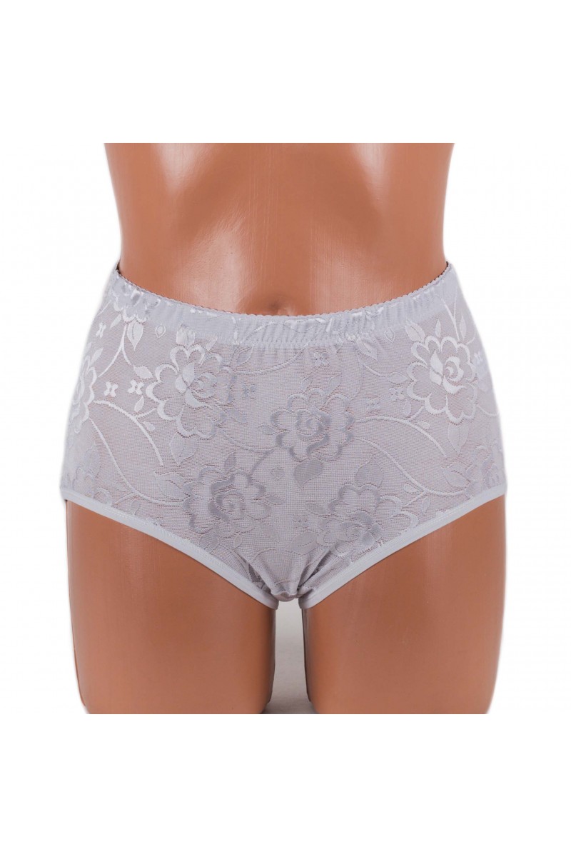 Жіночі бавовняні трусики із мереживом Anttifu 646 сірі 4174-6