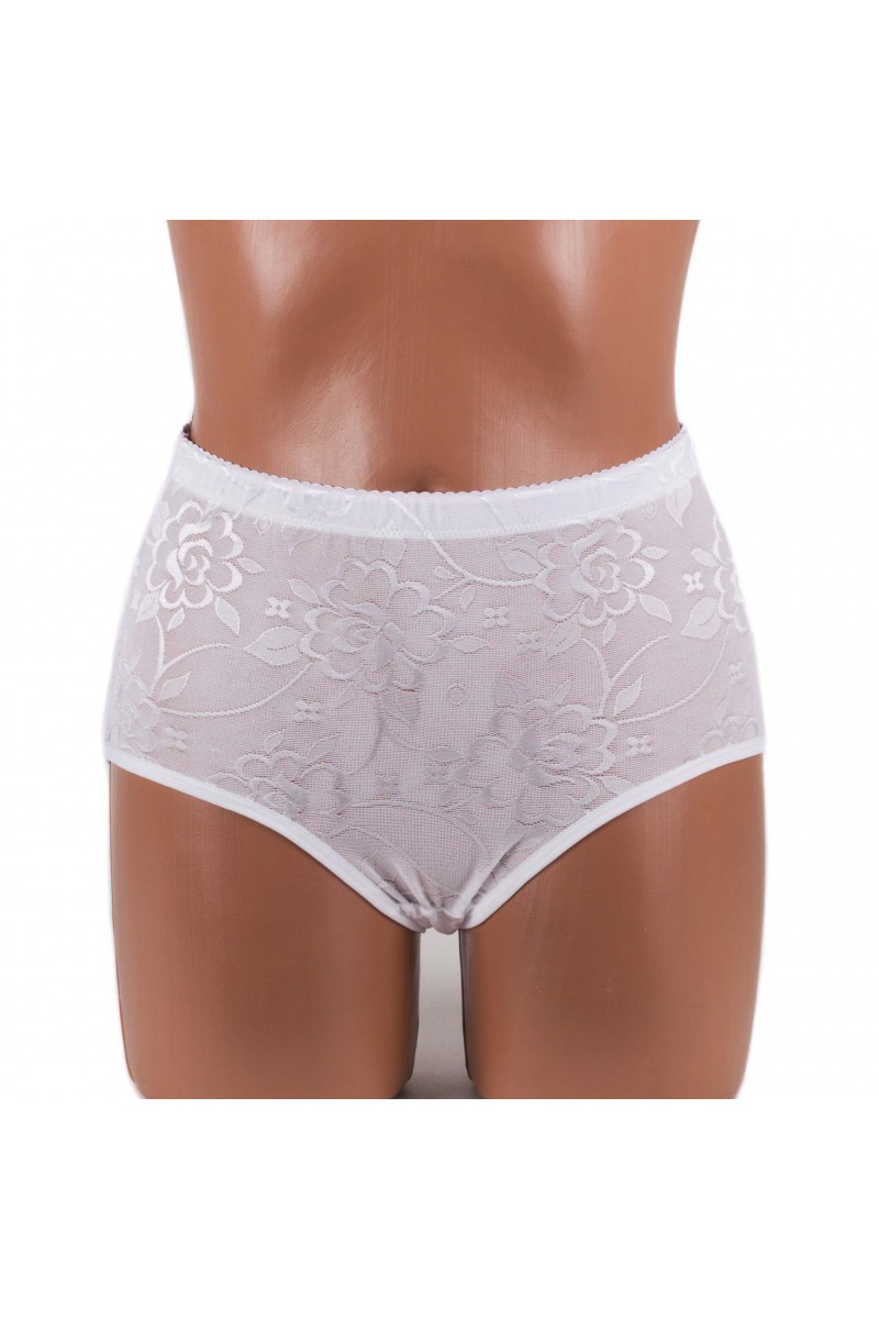 Жіночі бавовняні трусики із мереживом Anttifu 646 білі 4174-5