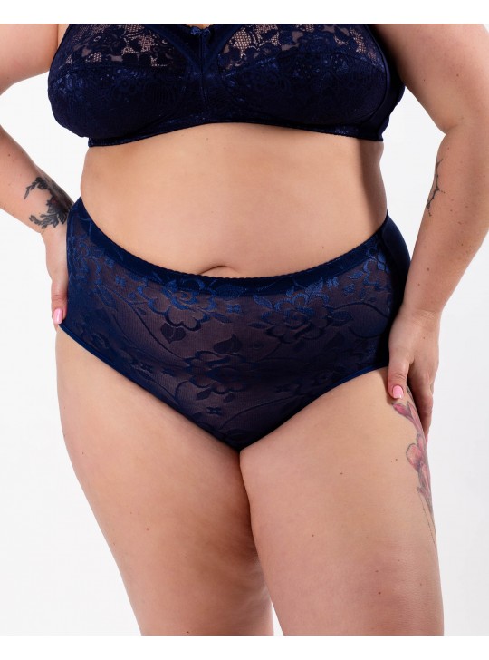 Жіночі бавовняні трусики із мереживом Anttifu 646 сині 4174-3